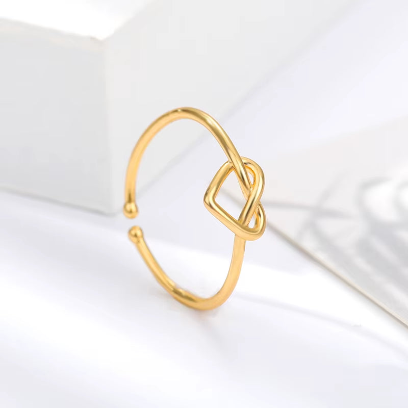 Stainless Steel Rings for Women Gold Color Couple Heart Ring 2023 Trend New in Wedding Aesthetic Luxury Jewelry Anillos Mujer