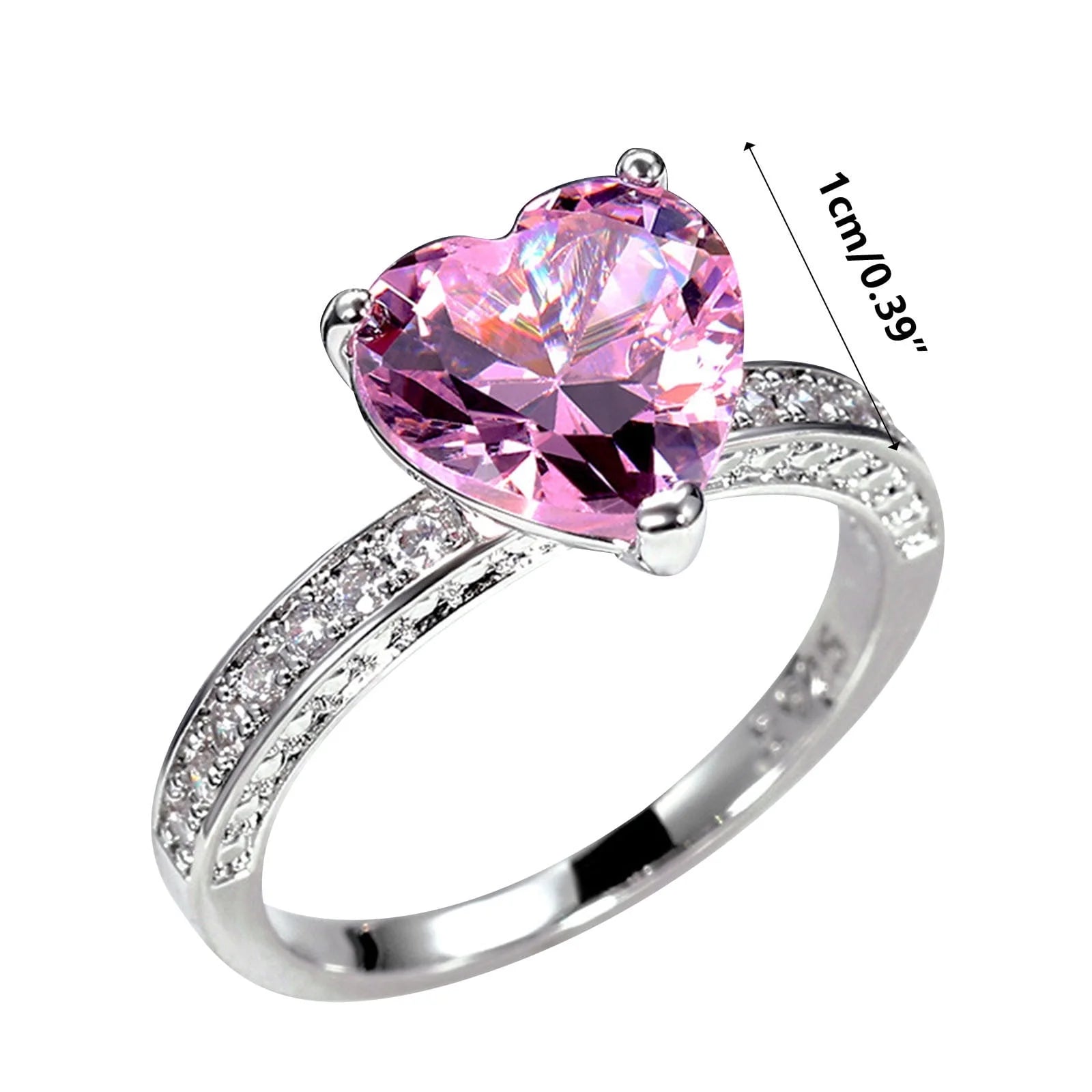 Sales Clearance Rings for Alloy Wedding Ring Inlaid with Heart-Shaped Diamond Zircon Ring Women'S Engagement Jewelry